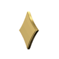 a gold plated diamond on a black background